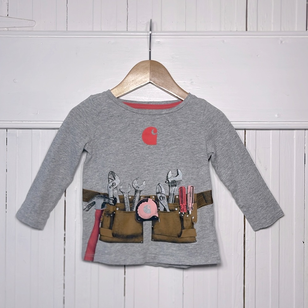 CARHARTT VGUC 100% Cotton Girls Tool Belt Long Sleeve Shirt